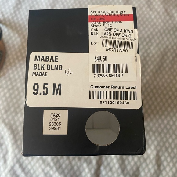 INC International Concepts Black Sandals with Rhinestone Bow - Picture 4 of 4